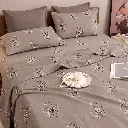 Taupe Floral Hexagon Bedding Display.webp